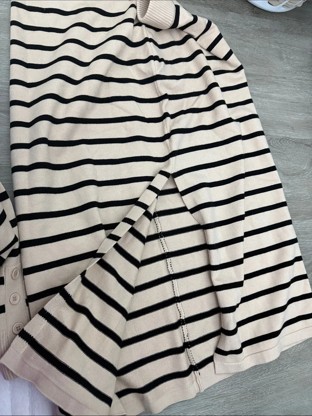 ANRABESS 2 Piece Skirt Set For Women, Size XL Beige/Black Stripe - Picture 10 of 11